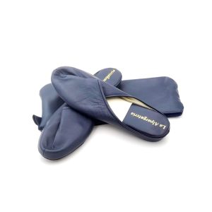 Zapatillas de viaje en napa piel silenciosas con estuche para hombre