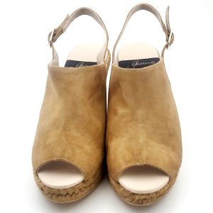 Alpargata Gaimo en piel ante tipo zueco con cierre de hebilla con altura 7C