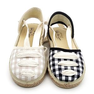 Alpargata Tipo Esclava Romana Cuadros Vichy