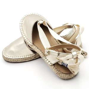 Alpargata Cintas y Hebilla Piel Metalizada