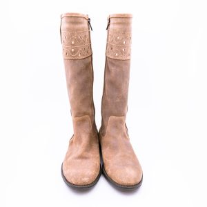 Bota Alta Cremallera Ante