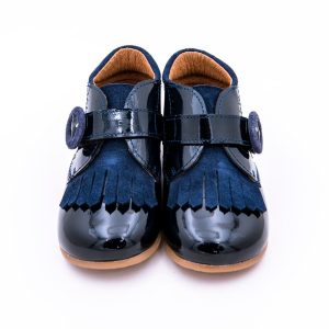 Bota Hebilla Lengüeta Ante Charol