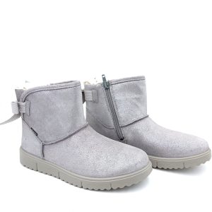 Bota con cremallera plateada y listón decorativo Gore-Tex