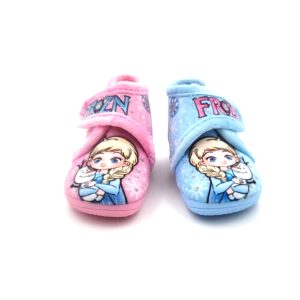 Botita de casa de velcro con suela antideslizante con dibujos de FROZEN