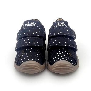 Botita doble velcro con topitos