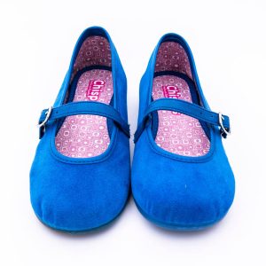 Mercededitas para niñas en ante con cierre de hebilla y con suela de goma