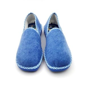 Zapatilla Toalla Cerrada Rizo Ribete Vichy