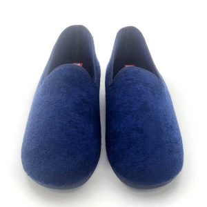 Zapatilla para casa de hombre cerrada en algodón natural y con suela de goma