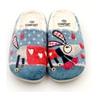 Zapatilla para casa descalza adorno perro multicolor