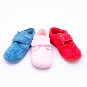 Zapatilla De Casa Velcro Pana