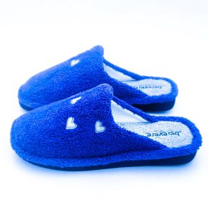 Zapatilla de casa de Toalla con corazones y suela microporosa