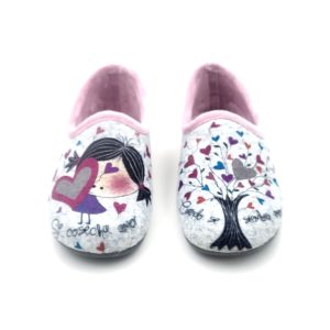 Zapatilla de casa para mujer cerrada de algodón con diseño De Cosecha El Amor