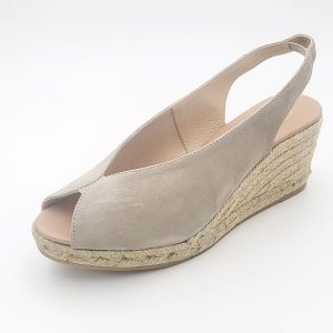 Alpargata Gaimo Tipo Sandalia En Ante Piel Con Tacón De 7cm