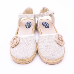 Alpargata Hebilla Roseta Lino