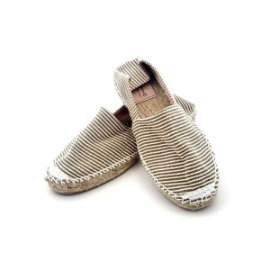 Alpargata bajita en algodon con diseño mil rayas y con suela de yute de la marca Gaimo