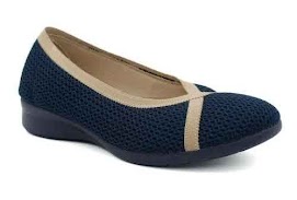 Bailarina confort mujer elástico cruzado azul marino.