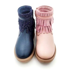 Botín Flecos Piel Cremallera