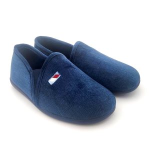 Zapatillas para hombre en algdón natural cerradas por detrás y con suela de goma antideslizante