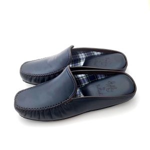 Zapatillas para casa en napa piel con suela de goma