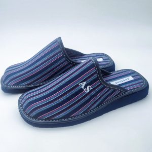 Zapatilla De Casa De Rayas Con Suela Microporosa