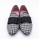 Zapato Vestir Tacón Vichy con lazo negro de tela