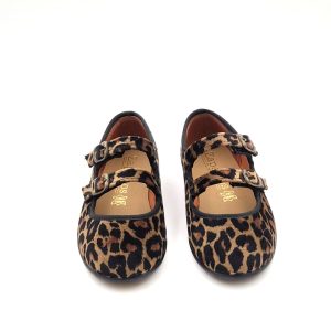 Merceditas Respetuosa en leopardo algodon con doble hebilla con cierre de velcro y suela super blandita