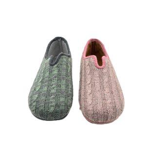 Zapatilla cerrada de mujer de punto con suela antideslizante